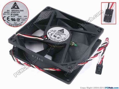 80033 Delta Electronics AFB0912VH Server - Square Fan -SX01, sq90x90x25, w275x3x3, 12V 0.6A Delta Electronics AFB0912VH Server - Square Fan 