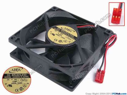 80053 ADDA AD0824LB-A70GL Server - Square Fan sq80x80x25, w125x2x3, 24V 0.09A ADDA AD0824LB-A70GL Server - Square Fan 