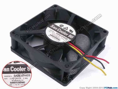 80070 Sanyo Denki 9A0812H409 Server - Square Fan sq80x80x25, w35x3, 12V 0.13A Sanyo Denki 9A0812H409 Server - Square Fan 