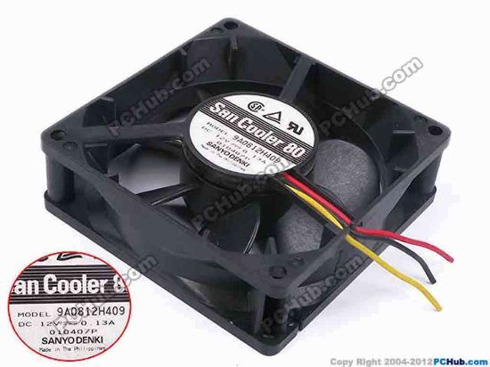 80070 Sanyo Denki 9A0812H409 Server - Square Fan sq80x80x25, w35x3, 12V 0.13A Sanyo Denki 9A0812H409 Server - Square Fan 