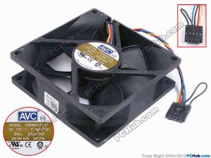 80090 AVC DS08025B12U Server - Square Fan P141, sq80x80x25, w95x4x5, 12V 0.7A AVC DS08025B12U Server - Square Fan 