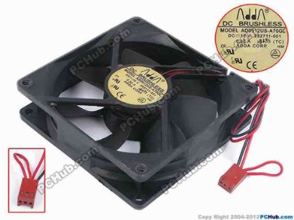 80097 ADDA AD0912US-A70GL Server - Square Fan TC, sq92x92x25, w235x2x3, 12V 0.3A ADDA AD0912US-A70GL Server - Square Fan 