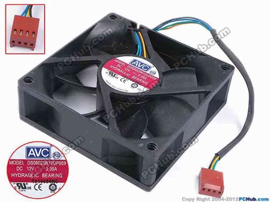 80102 AVC DS08025R12UP059 Server - Square Fan sq80x80x25, w150x4x4, 12V 0.35A AVC DS08025R12UP059 Server - Square Fan 