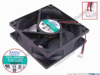 80105 AVC D8025S24U Server - Square Fan sq80x80x25, w55x2x2, 24V 0.23A AVC D8025S24U Server - Square Fan 