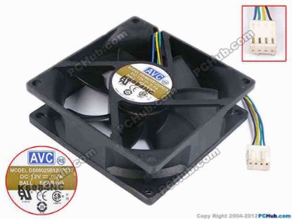 80106 AVC DS08025B12UP019 Server - Square Fan sq80x80x25, w105x4x4, 12V 0.7A AVC DS08025B12UP019 Server - Square Fan 