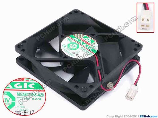 80112 Protechnic Magic MGA8012HS-A20 Server - Square Fan sq80x80x20, w80x2x2, 12V 0.27A  Protechnic Magic MGA8012HS-A20 Server - Square Fan 