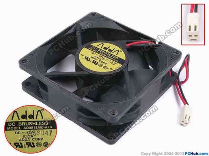80170 ADDA AD0812MB-A70 Server - Square Fan sq80x80x25, w90x2x2, 12V 0.12A ADDA AD0812MB-A70 Server - Square Fan 