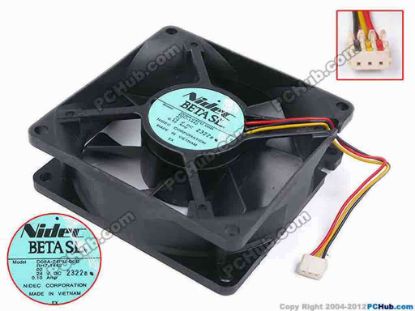 80199 Nidec D08A-24PU Server - Square Fan 06B, RH7-1442, sq80x80x25, w65x3x3, 24V 0.1A Nidec D08A-24PU Server - Square Fan 
