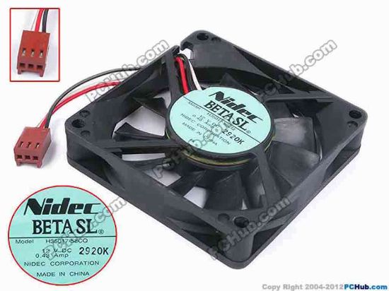 80245 Nidec H35017-58CQ Server - Square Fan sq70x70x15, w60x3x3, 12V 0.43A Nidec H35017-58CQ Server - Square Fan 