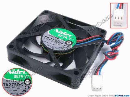 80261 Nidec C35598-58 Server - Square Fan GF0X, sq70x70x15, w210x3x3, 12V 0.48A Nidec C35598-58 Server - Square Fan 