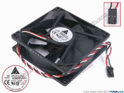 80299 Delta Electronics AFB0912VH Server - Square Fan -F00, sq92x92x25, w215x3x3, 12V 0.6A Delta Electronics AFB0912VH Server - Square Fan 