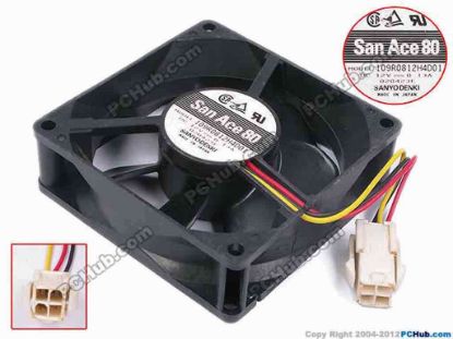 80319 Sanyo Denki 109R0812H4D01 Server - Square Fan sq80x80x25, w85x3x4, 12V 0.13A Sanyo Denki 109R0812H4D01 Server - Square Fan 
