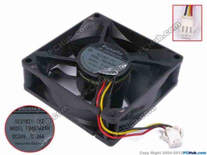 80326 Panasonic FBA08A24H Server - Square Fan -2YZ, sq80x80x25, w60x3x3, 24V 0.26A Panasonic FBA08A24H Server - Square Fan 