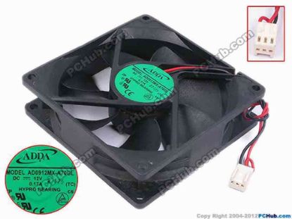 80355 ADDA AD0912MX-A70GL Server - Square Fan TC, sq92x92x25, w105x2x3, 12V 0.17A ADDA AD0912MX-A70GL Server - Square Fan