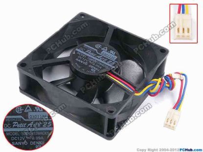 80366 Sanyo Denki 109R0812M4D05 Server - Square Fan sq80x80x25, w170x3x3, 12V 0.09A Sanyo Denki 109R0812M4D05 Server - Square Fan 