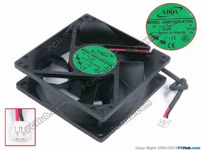 80370 ADDA AD0812UX-A70GL Server - Square Fan S, VFCA, sq80x80x25, w115x2x2, 12V 0.3A ADDA AD0812UX-A70GL Server - Square Fan 