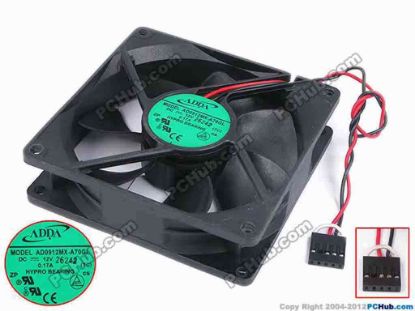 80420 ADDA AD0912MX-A70GL Server - Square Fan TC, sq92x92x25, w165x2x5, 12V 0.17A ADDA AD0912MX-A70GL Server - Square Fan 