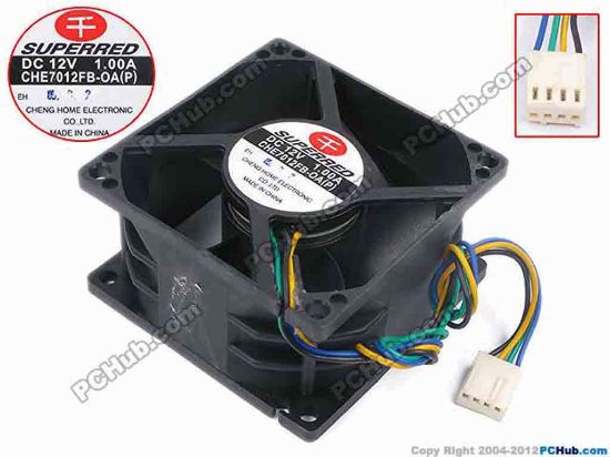 80422 Superred CHE7012FB-OA(P) Server - Square Fan sq70x70x38, w205x4x4, 12V 1A Superred CHE7012FB-OA(P) Server - Square Fan 