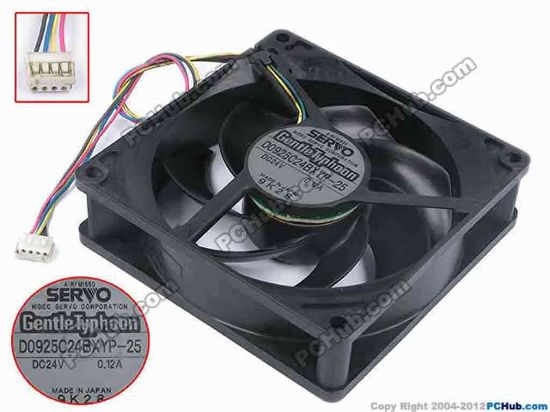 80446 Japan Servo D0925C24BXYP-25 Server - Square Fan sq92x92x25, w185x4x4, 24V 0.12A Japan Servo D0925C24BXYP-25 Server - Square Fan