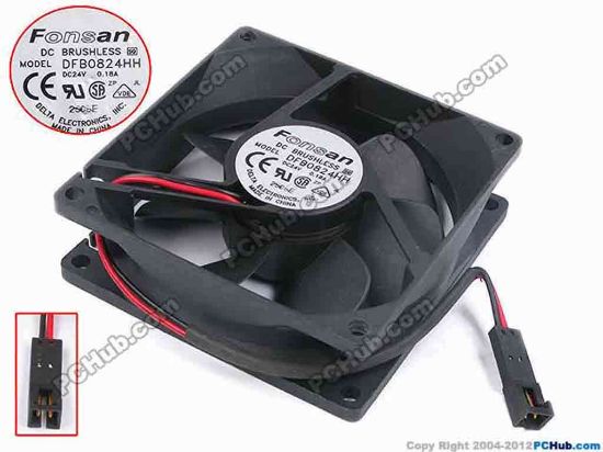 80469 Delta Electronics DFB0824HH Server - Square Fan sq80x80x25, w135x2x2, 24V 0.18A Delta Electronics DFB0824HH Server - Square Fan 
