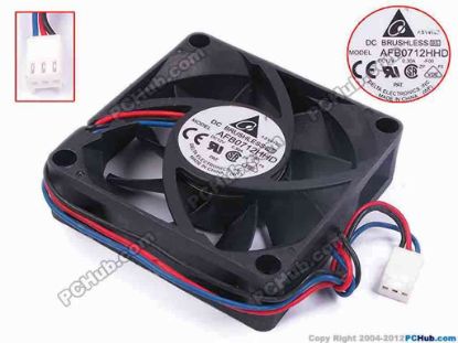 80482 Delta Electronics AFB0712HHD Server - Square Fan -F00, sq70x70x20, w200x3x3, 12V 0.3A Delta Electronics AFB0712HHD Server - Square Fan 