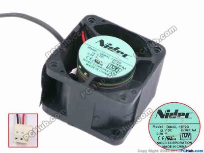 80575 Nidec D04XL-12P2G Server - Square Fan sq40x40x28, w305x2x3, 12V 0.29A Nidec D04XL-12P2G Server - Square Fan 