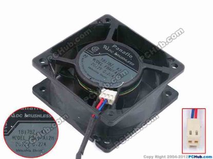 80661 Panasonic FBA06A12H Server - Square Fan -XD, sq60x60x25, w85x2x2, 12V 0.22A Panasonic FBA06A12H Server - Square Fan 