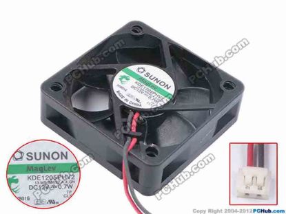 80664 SUNON KDE1205PHV2 Server - Square Fan 13.MS.B3022.A.X.GN, sq50x50x15, w160x2x2, 12V 0.7W SUNON KDE1205PHV2 Server - Square Fan 