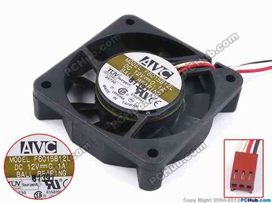 80665 AVC F6015B12L Server - Square Fan sq60x60x15, w80x3x3, 12V 0.1A AVC F6015B12L Server - Square Fan 