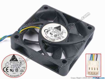 80700 Delta Electronics AFB0612VHC Server - Square Fan -4E53, sq60x60x13, w105x4x4, 12V 0.36A Delta Electronics AFB0612VHC Server - Square Fan 