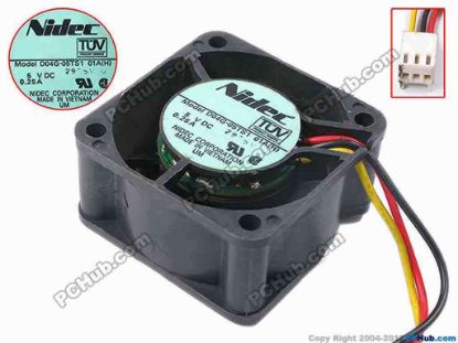 80745 Nidec D04G-05TS1 01A Server - Square Fan H, sq40x40x20, w75x3x3, 5V 0.25A Nidec D04G-05TS1 01A Server - Square Fan 