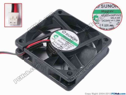 80772 SUNON KDE2406PHV2 Server - Square Fan MS.A.GN, sq60x60x15, w240x2x2, 24V 1.3W SUNON KDE2406PHV2 Server - Square Fan 