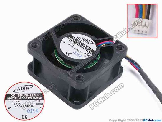 80774 ADDA AD0412LB-C5B Server - Square Fan S, 1000, sq40x40x20, w185x3x3, 12V 0.11A ADDA AD0412LB-C5B Server - Square Fan 