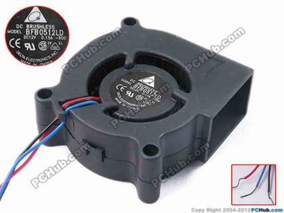 80813 Delta Electronics BFB0512LD Server - Blower Fan -R00, bw50x50x20, w320x3, 12V 0.15A Delta Electronics BFB0512LD Server - Blower Fan