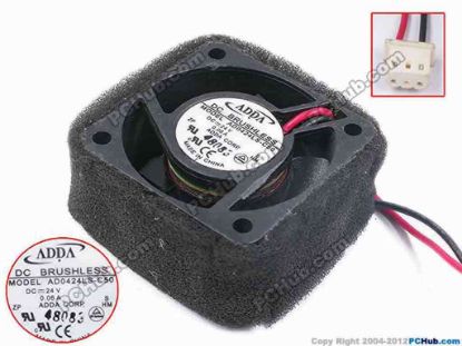 80823 ADDA AD0424LS-C50 Server - Square Fan sq40x40x20, w130x2x3, 24V 0.06A ADDA AD0424LS-C50 Server - Square Fan 