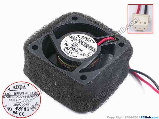 80823 ADDA AD0424LS-C50 Server - Square Fan sq40x40x20, w130x2x3, 24V 0.06A ADDA AD0424LS-C50 Server - Square Fan 