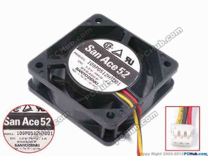 80878 Sanyo Denki 109P0512H7D01 Server - Square Fan sq70x70x15, w85x3x3, 12V 0.1A Sanyo Denki 109P0512H7D01 Server - Square Fan 