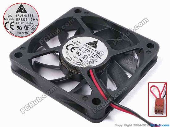 80885 Delta Electronics EFB0612HA Server - Square Fan sq60x60x10, w150x2x3, 12V 0.18A Delta Electronics EFB0612HA Server - Square Fan 