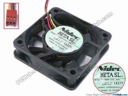 80897 Nidec D06R-12TL Server - Square Fan 25A, sq60x60x15, w110x3x3, 12V 0.09A Nidec D06R-12TL Server - Square Fan 