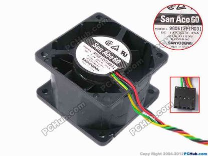 80930 Sanyo Denki 9G0612P1M031 Server - Square Fan sq60x60x38, w105x4x5, 12V 0.35A Sanyo Denki 9G0612P1M031 Server - Square Fan 