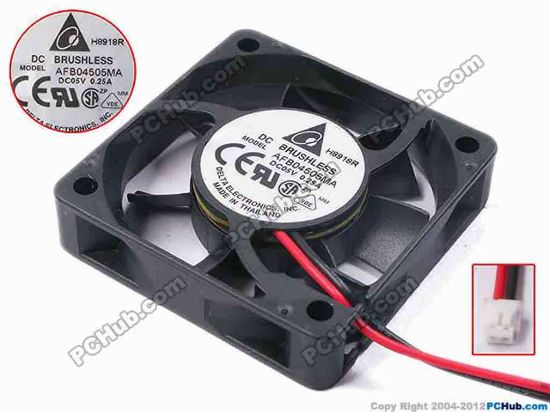 80967 Delta Electronics AFB04505MA Server - Square Fan sq45x45x10, w115x2x2, 5V 0.25A Delta Electronics AFB04505MA Server - Square Fan 