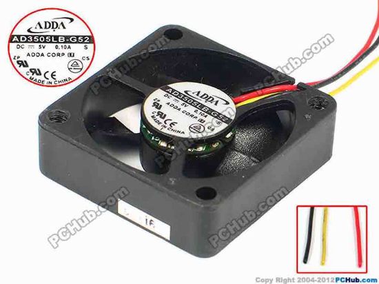 80974 ADDA AD3505LB-G52 Server - Square Fan S, sq35x35x10, w65x3, 5V 0.1A ADDA AD3505LB-G52 Server - Square Fan 