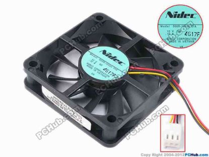 80980 Nidec D06R-12SS5 Server - Square Fan 01A, sq60x60x15, w95x3x3, 12V 0.12A Nidec D06R-12SS5 Server - Square Fan 