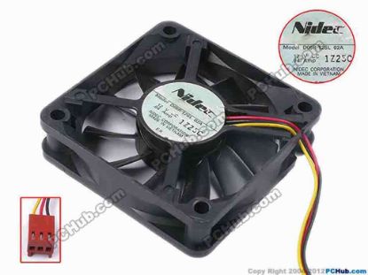 80983 Nidec D06R-12SL Server - Square Fan 02A, sq60x60x15, w110x3x3, 12V 0.04A Nidec D06R-12SL Server - Square Fan 