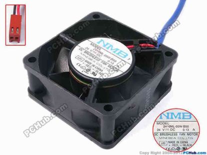 81009 NMB-MAT / Minebea 2410ML-05W-B50 Server - Square Fan L00, sq60x60x25, w135x2x2, 24V 0.13A NMB-MAT / Minebea 2410ML-05W-B50 Server - Square Fan 
