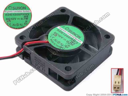 81018 SUNON KDE1205PHV3 Server - Square Fan MS, sq50x50x15, w200x2x2, 12V 0.7W SUNON KDE1205PHV3 Server - Square Fan 