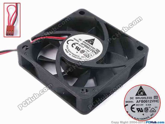 81023 Delta Electronics AFB0612VHC Server - Square Fan sq60x60x13, w155x2x3, 12V 0.36A Delta Electronics AFB0612VHC Server - Square Fan 