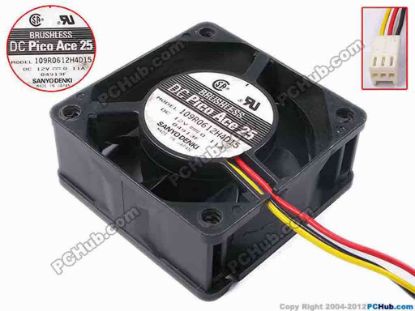 81040 Sanyo Denki 109R0612H4D15 Server - Square Fan sq60x60x25, w155x3x3, 12V 0.11A Sanyo Denki 109R0612H4D15 Server - Square Fan 