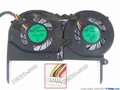 81051 ADDA AB5805HX-QBB Cooling Fan  CWSP71, w35x8x6, 5V 0.40A, bare, dual fan ADDA AB5805HX-QBB Cooling Fan  
