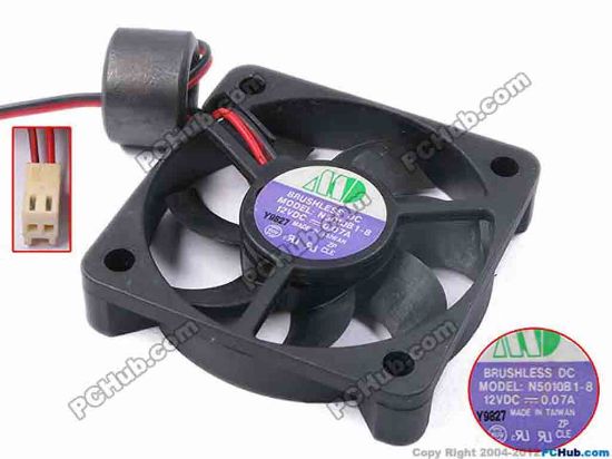 81065 MO N5010B1-8 Server - Square Fan sq50x50x10, w120x2x2, 12V 0.07A MO N5010B1-8 Server - Square Fan 